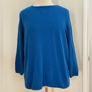Woman Within Blue Long Sleeve Top